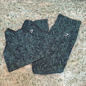 Green Patterned Workout Set